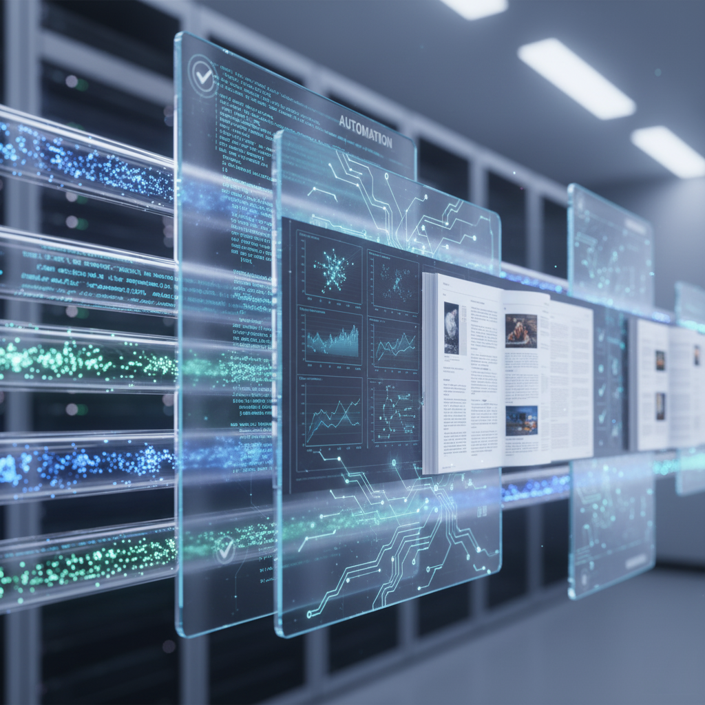 Academic publishing workflow illustration representing precision and collaboration.