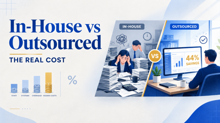 Cost comparison chart showing in-house versus outsourced book production expenses for publishing companies with detailed breakdown of hidden costs